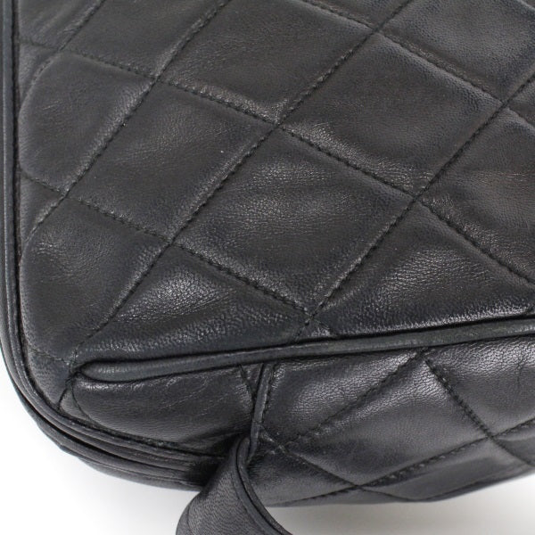 Chanel Matelasse Shoulder Bag Tassel Lambskin Coco Mark Black