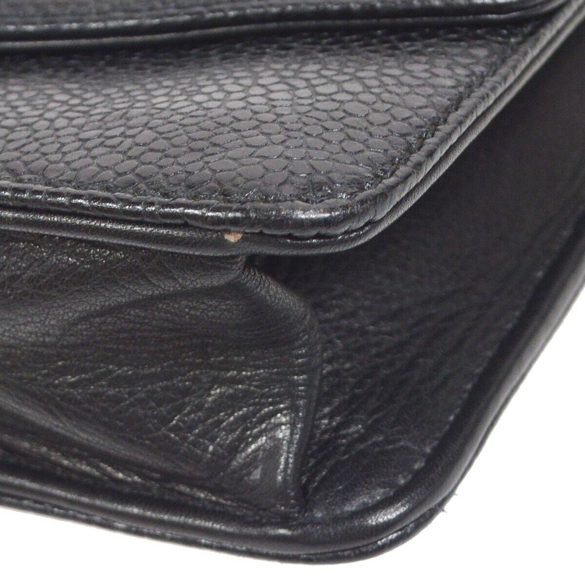 Chanel CC Chain Shoulder Wallet Bag Purse Black Caviar Skin