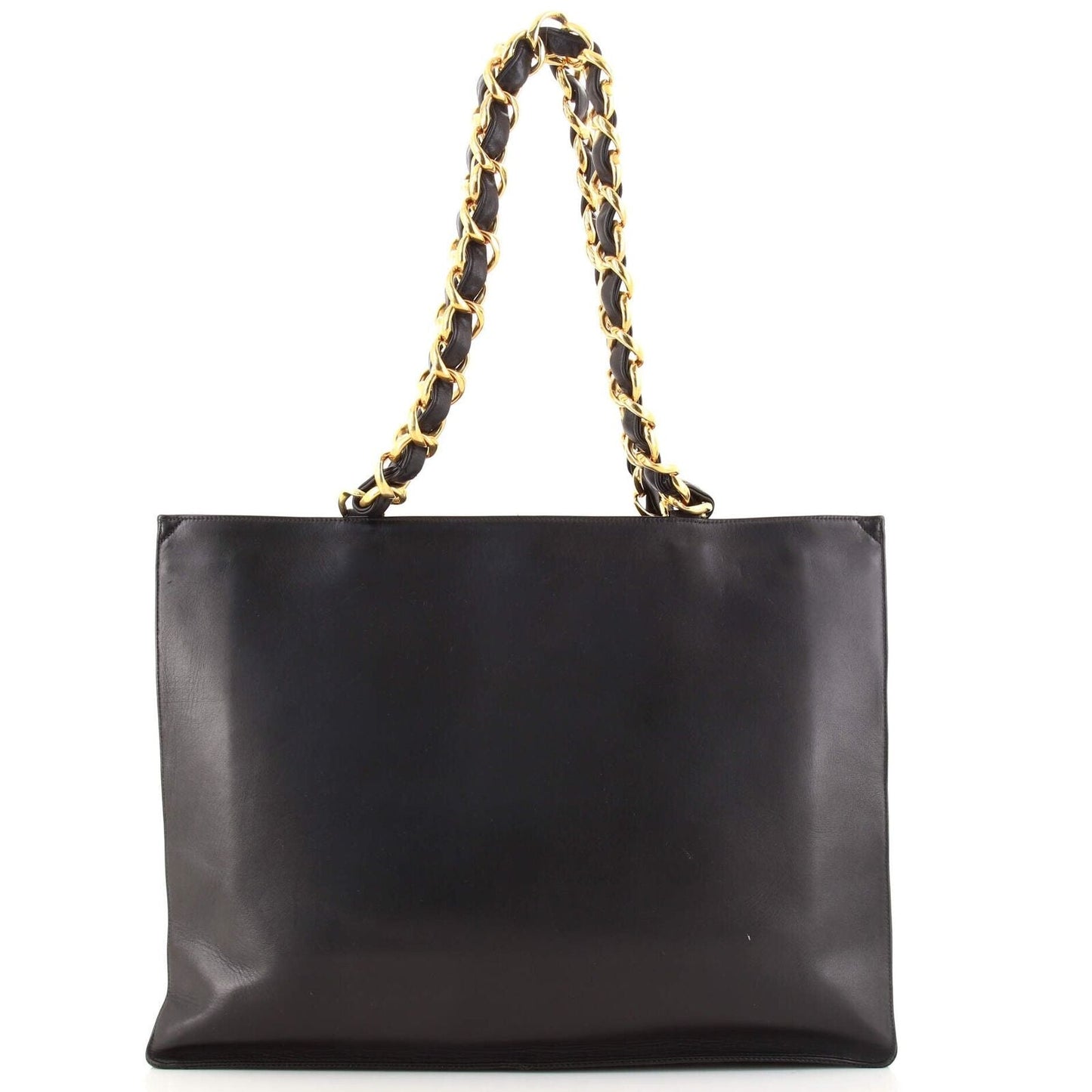 Chanel Vintage CC Chain Tote Lambskin Large Black