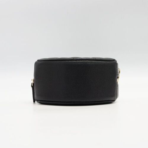 Chanel Matelasse Round Chain Pouch Shoulder Bag Black