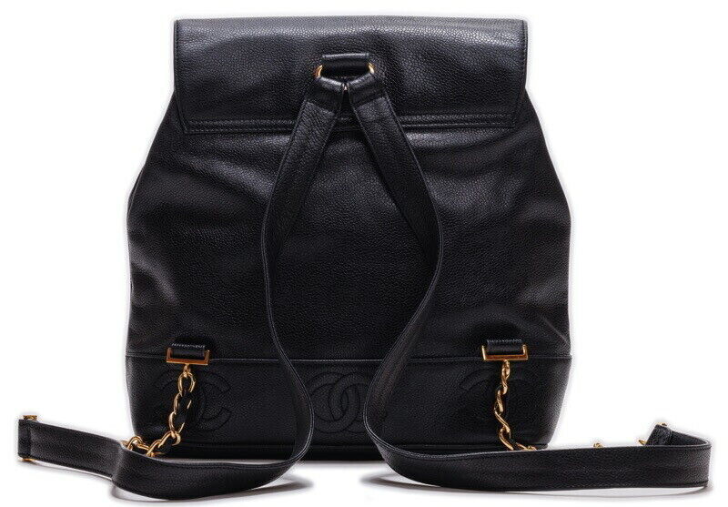 Chanel Triple Coco Turn Lock Chain Caviar Skin Black