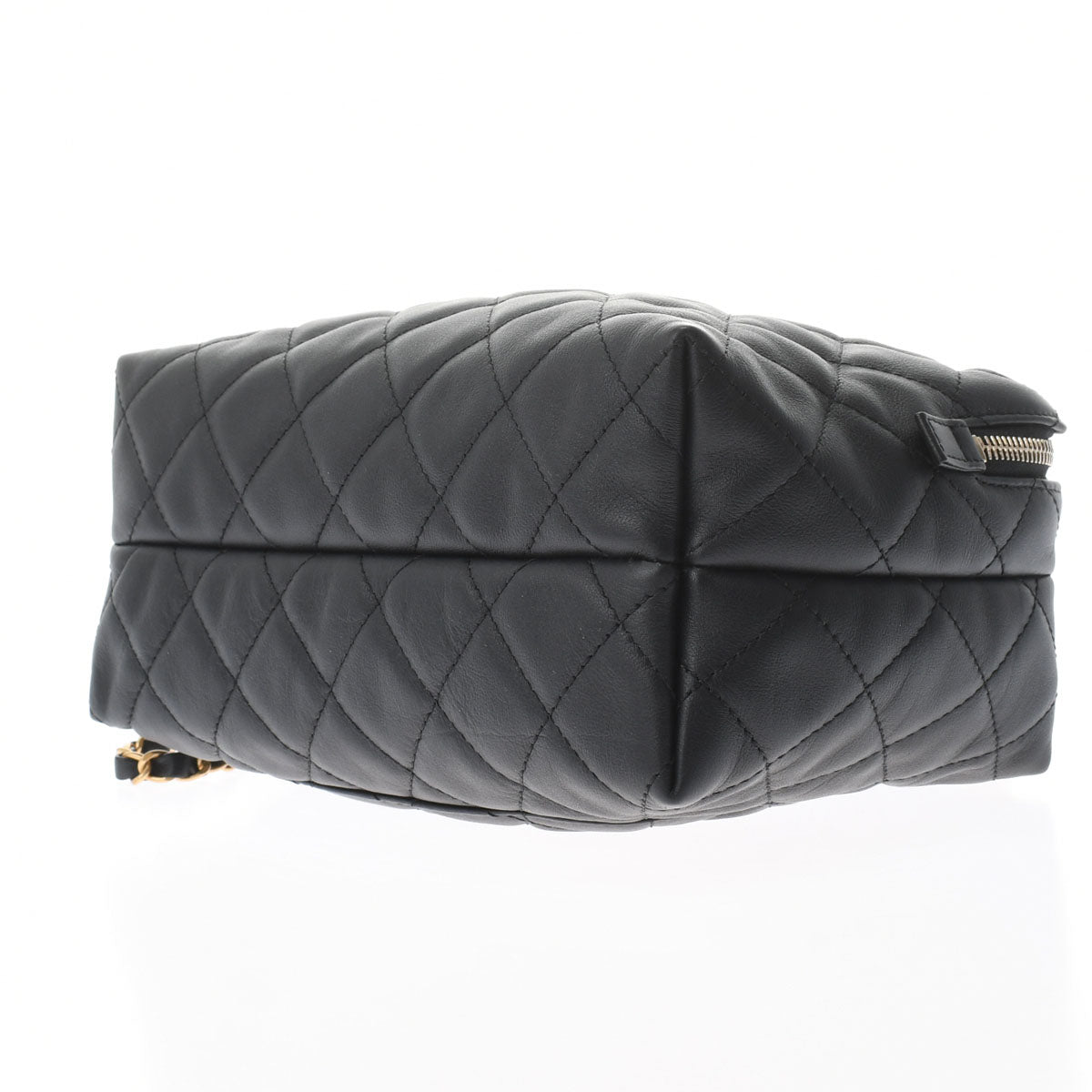 Chanel Matelasse Bowling Bag Black Gold Hardware Calfskin Shoulder Bag