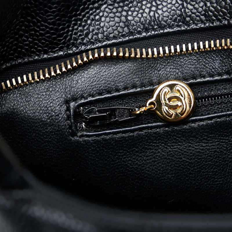 Chanel Coco Mark Handbag Tote Bag Black