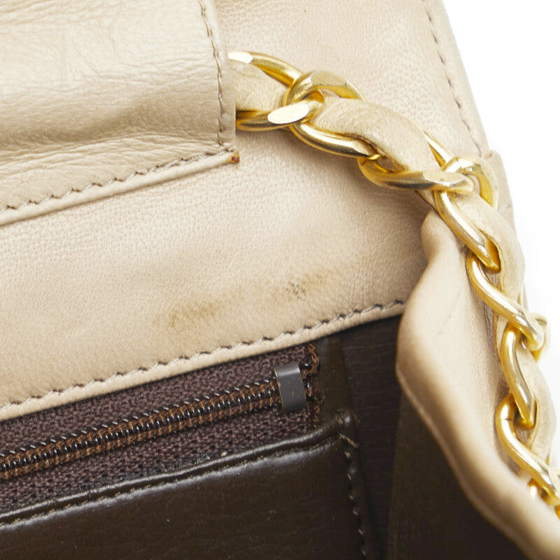 Chanel Coco Mark Chain Shoulder Bag Beige