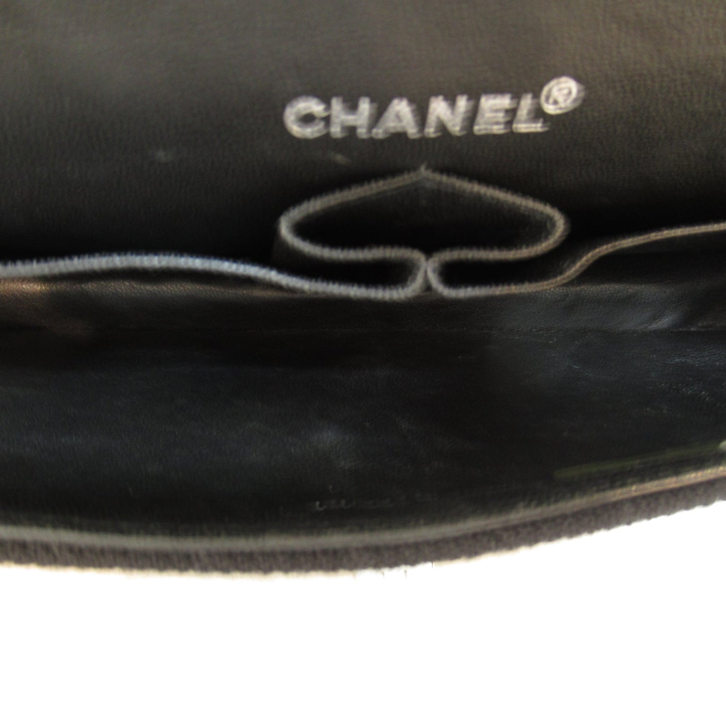 Chanel Chain Shoulder Bag Cotton Enamel Black