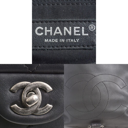Chanel Bag Matelasse Chain Lambskin Backpack Black
