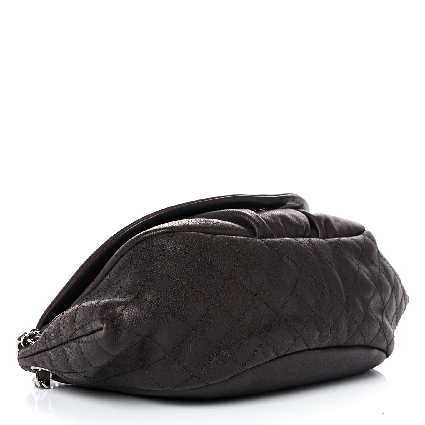 Chanel Caviar Half Moon Large Flap Dark Brown