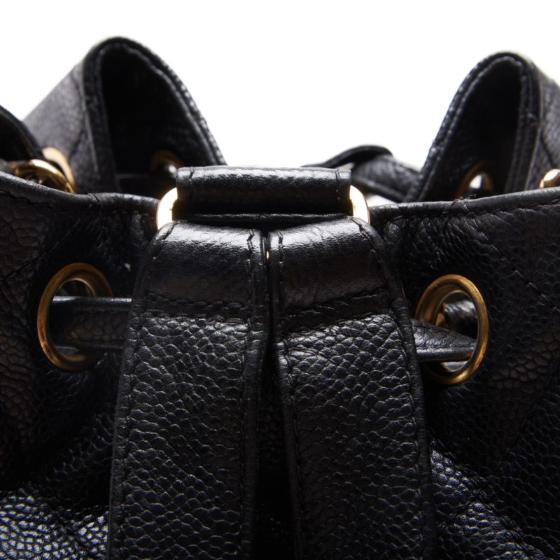 Chanel Matelasse Chain Backpack Caviar Skin Black