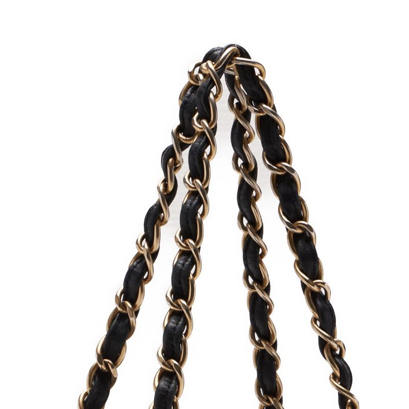 Chanel Double Chain Calf Leather Black