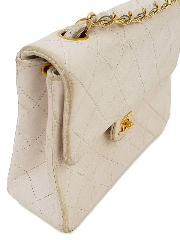 Chanel Matelasse Chain Shoulder Bag Ivory