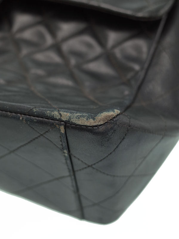 Chanel Deca Matelasse Chain Shoulder Bag 34 Black