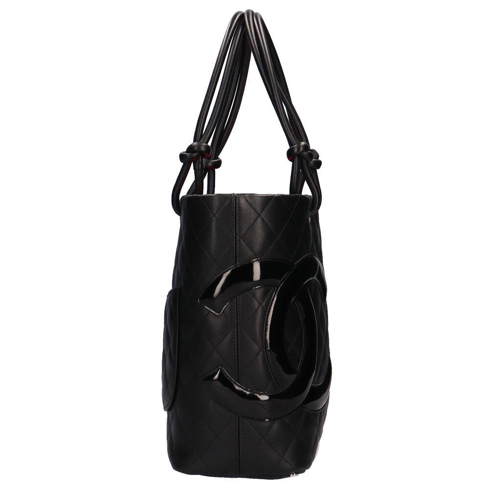 Chanel Pm Cambon Tote Bag Lambskin Black