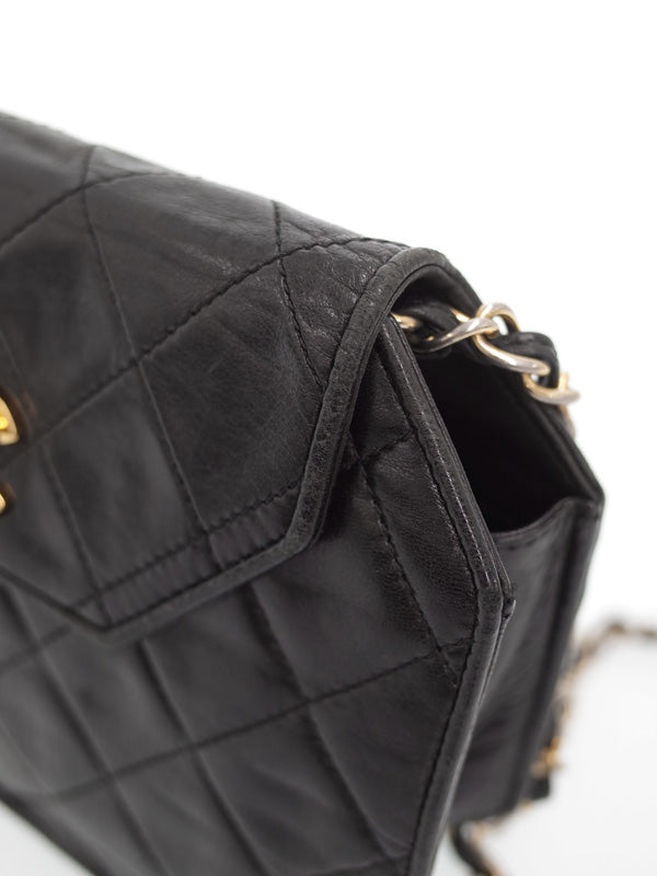Chanel Matelasse Mini Chain Shoulder Bag Black