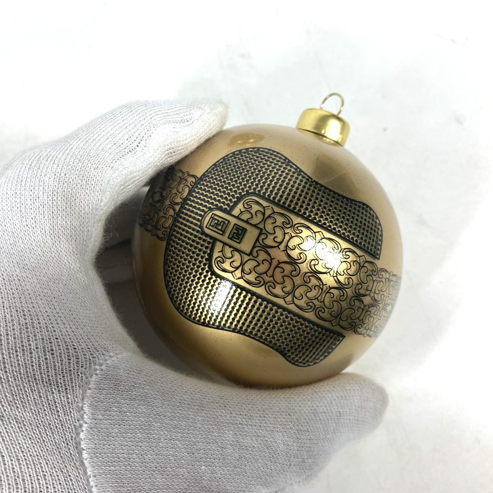 FENDI charm plastic gold Xmas Christmas ball logo Christmas ornaments
