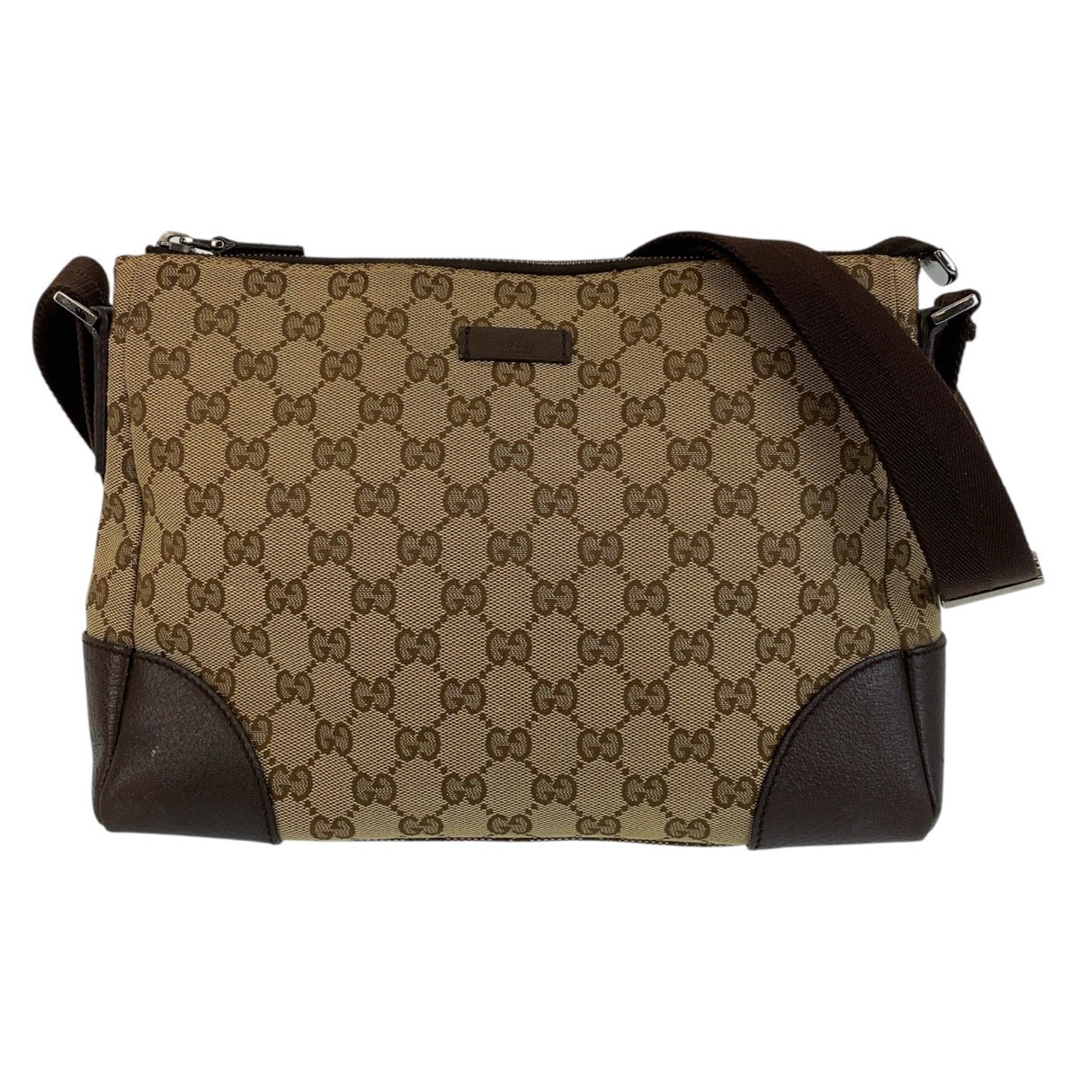 GUCCI Shoulder Bag 114273 GG canvas, leather Brown Crossbody Shoulder Bag Messenger Bag Women Used
