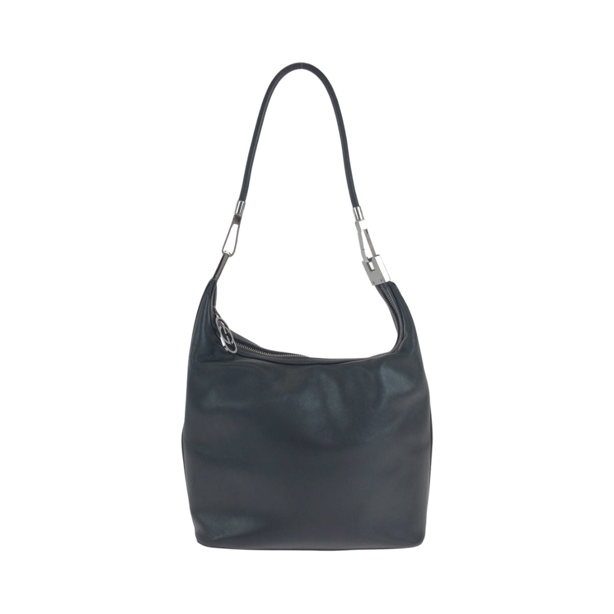 GUCCI Shoulder Bag 001 3814 002122 leather Black SilverMetal Hobo One Shoulder Bag Women Used