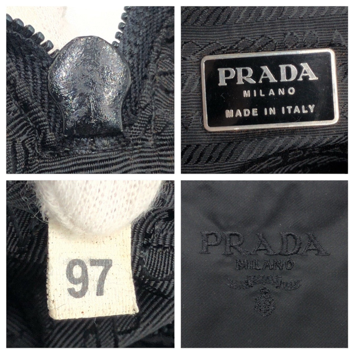 PRADA Handbag Nylon Black black Test Logo embroidery Women