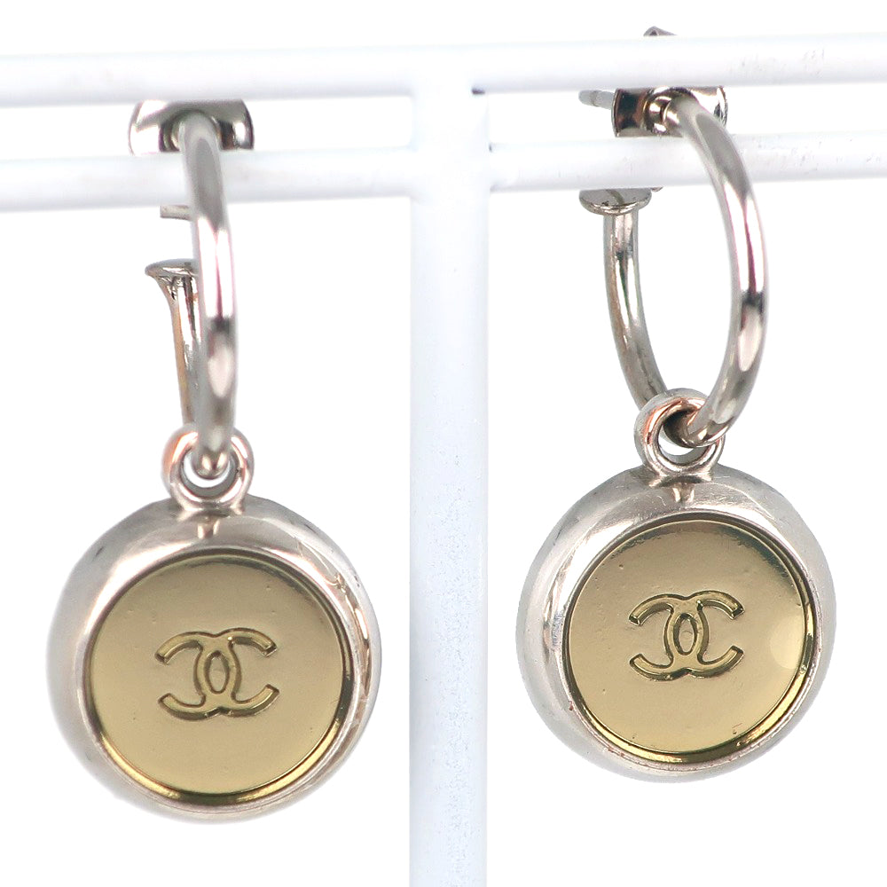 Chanel Chanel Coco Earrings Hope Metal 1999 Silver 99A 5.0g COCO Mark