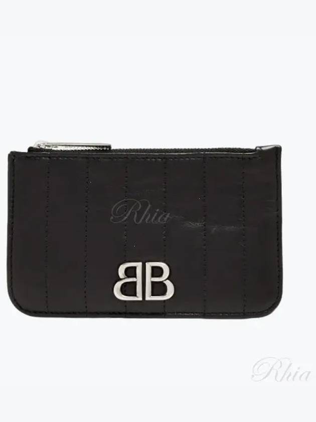 Luxury Balenciaga Trending 2026 Monaco Long Coin Card Wallet Black