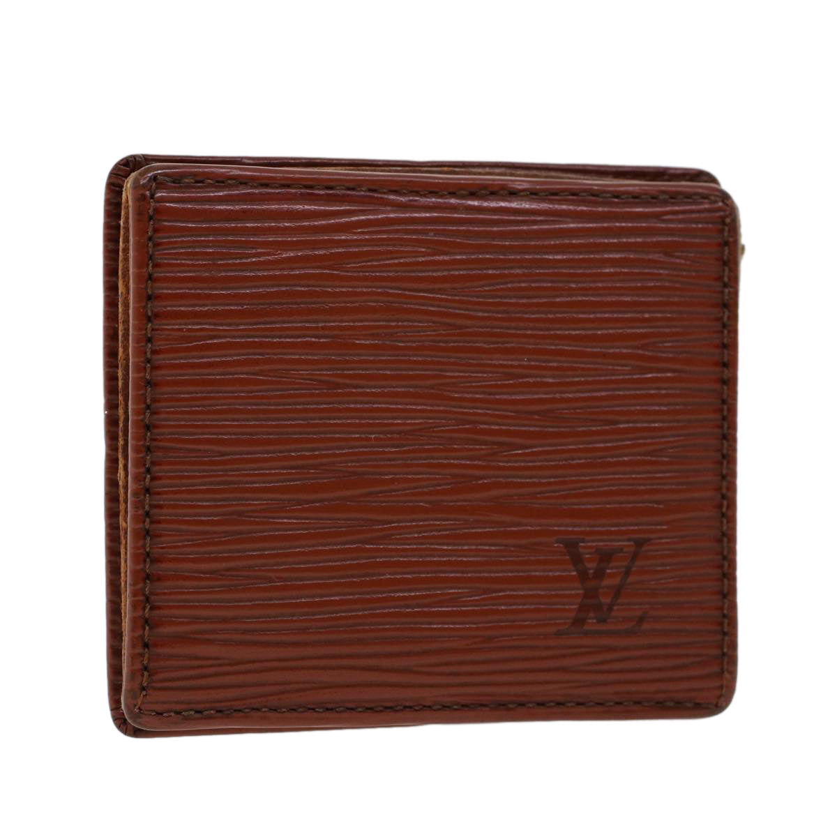 LOUIS VUITTON Epi Porte Monnaie Boite Coin Purse Brown M63693 LV 45012