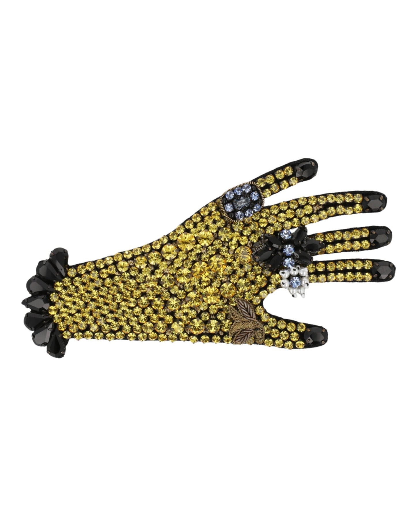 Gucci Womens Crystal-Embellished Hand Brooch