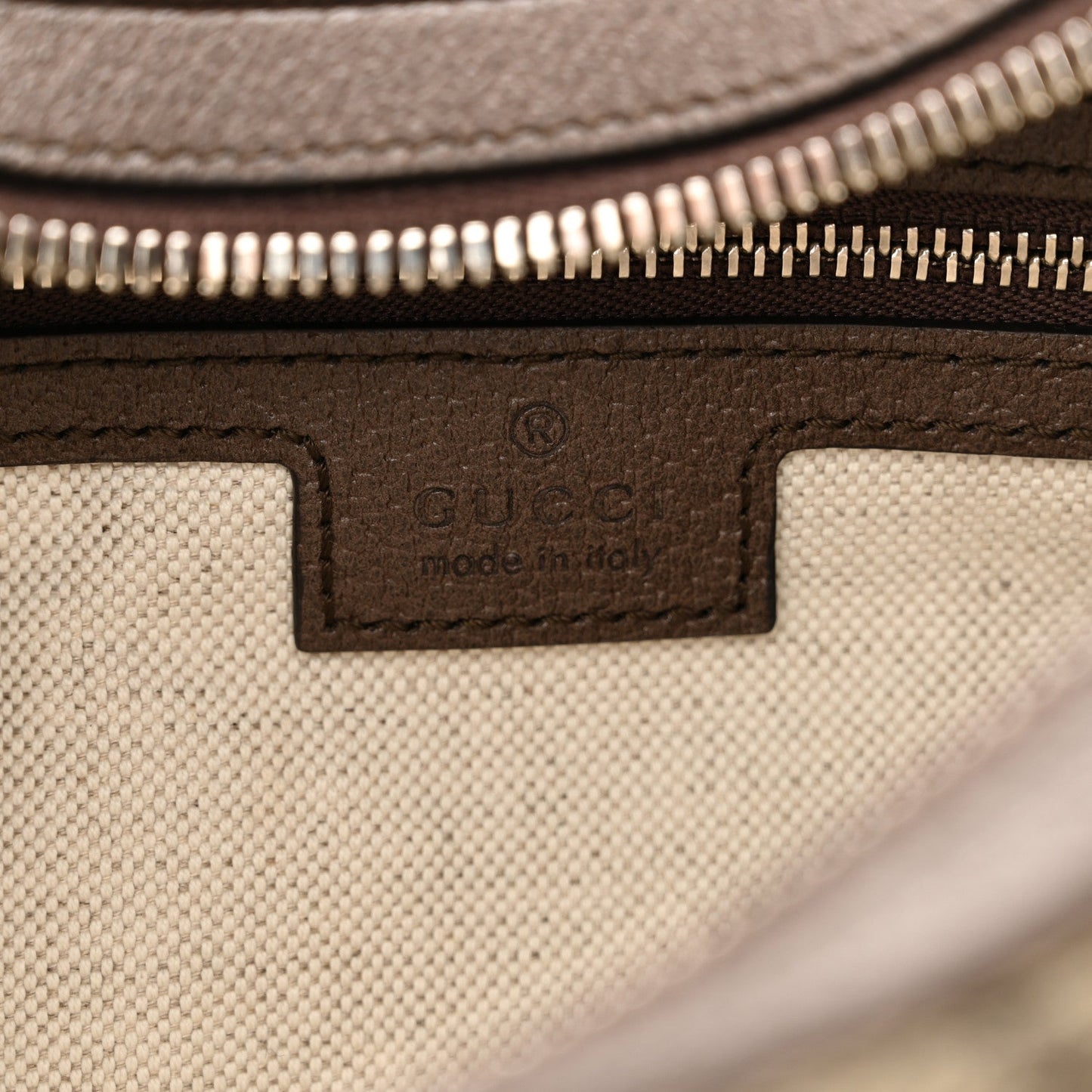 Gucci GG Supreme Monogram Textured Calfskin Web Large Attache Shoulder Bag Beige Ebony New Acero