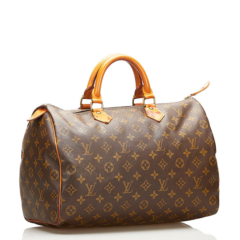 Louis Vuitton Brown Canvas Speedy 35 handbag bag