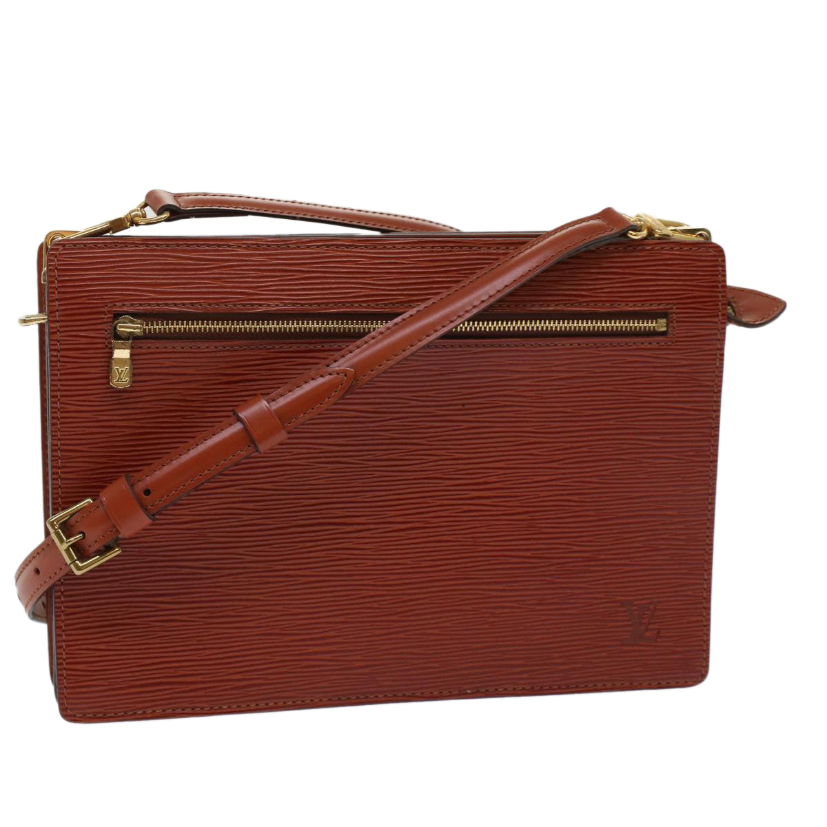 LOUIS VUITTON Epi Angian Clutch Bag Brown M52113 LV 48959
