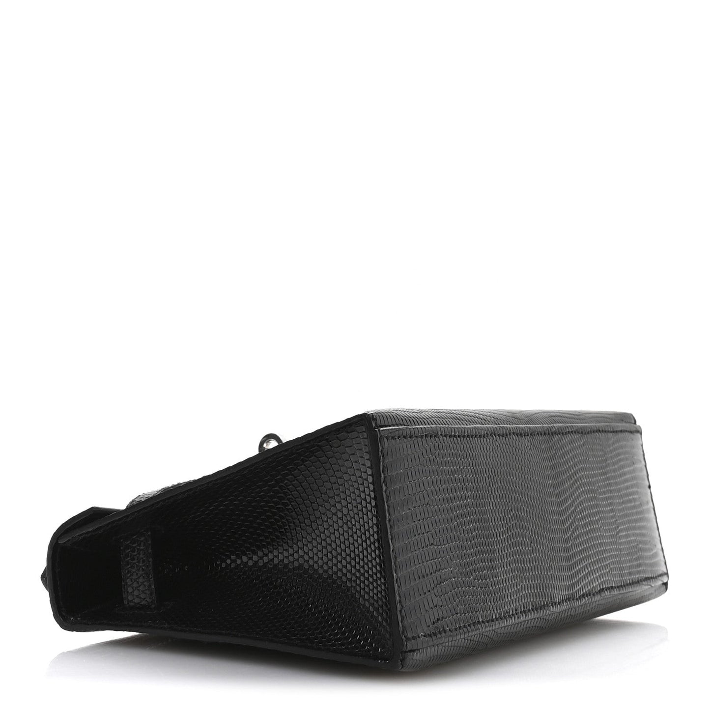 Hermes Lizard Kelly Pochette Clutch Black