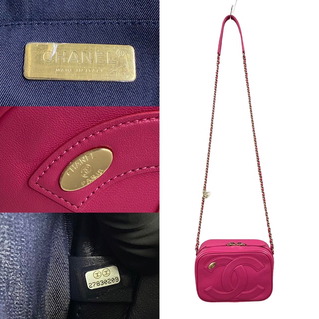 CHANEL Shoulder Bag leather pink COCO Mark Women