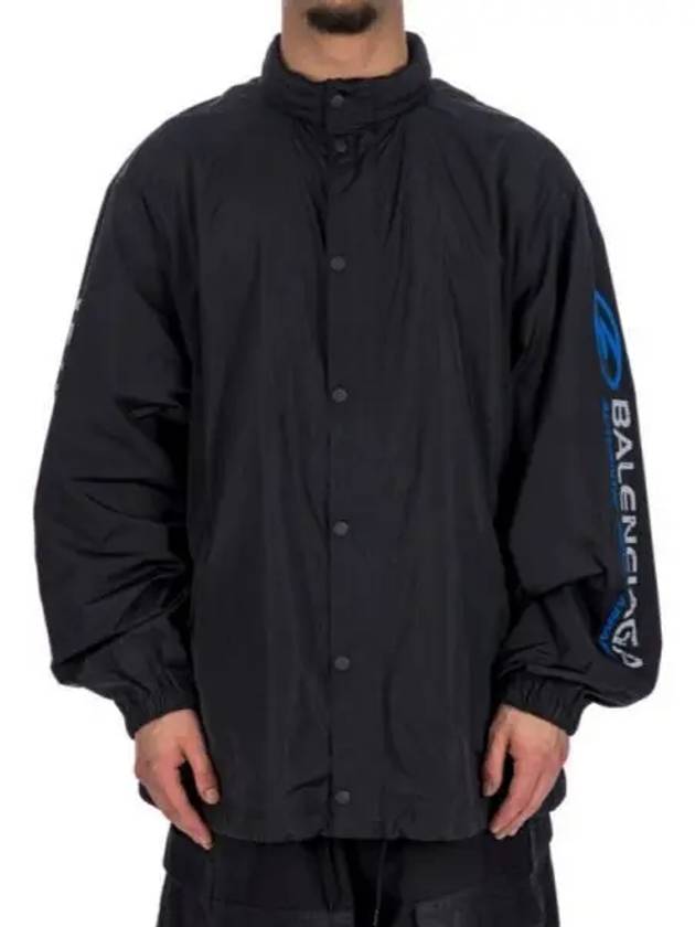 Luxury Balenciaga Trending 2026 Logo Nylon Windbreaker Black