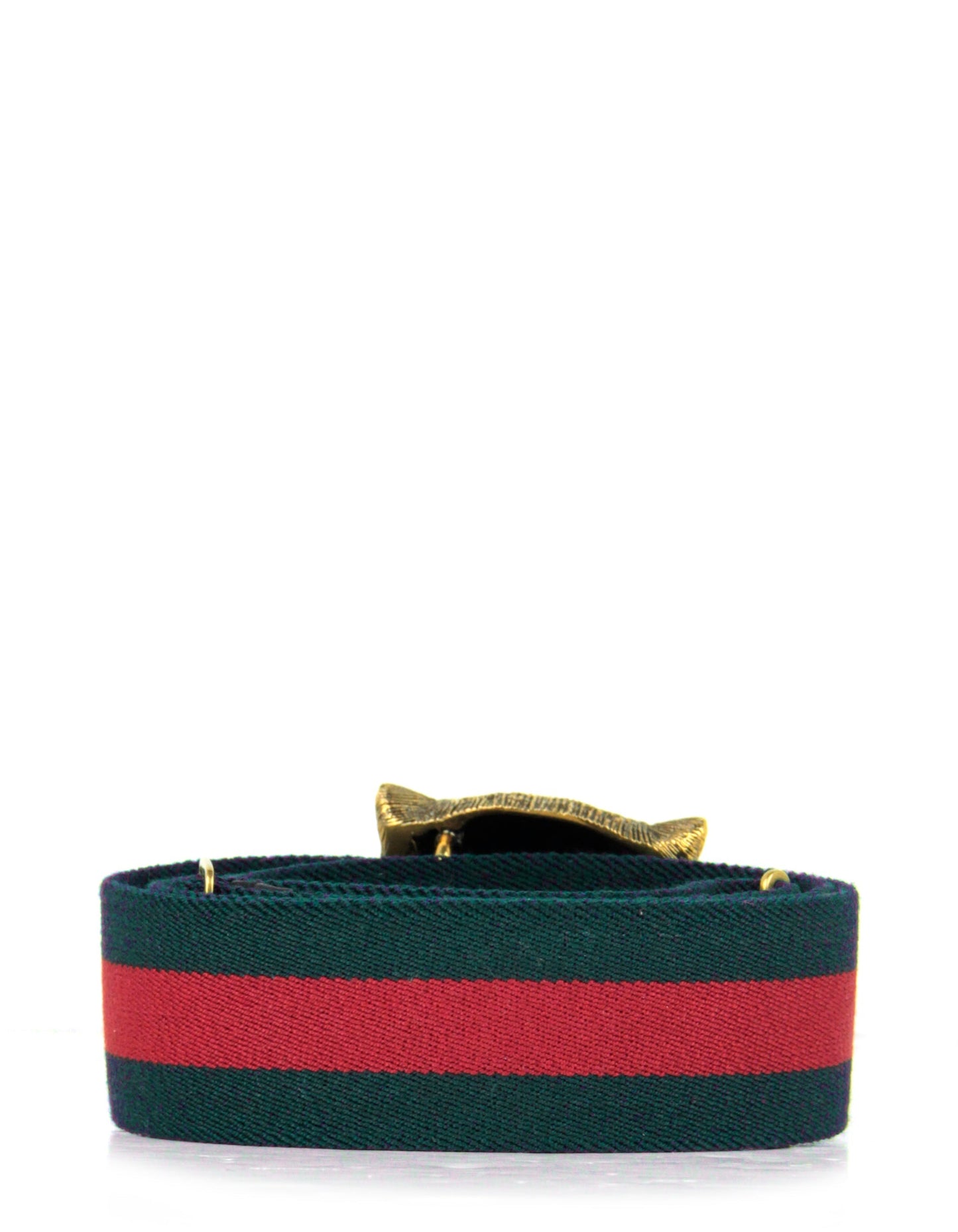 Gucci NWT Green/Red Web Tiger Head Buckle Belt sz 85/ 34"