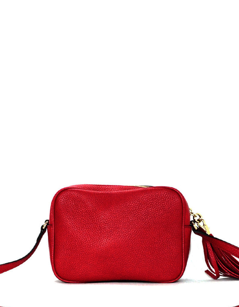 Gucci Red Pebbled Calfskin Leather Soho Disco Crossbody Bag