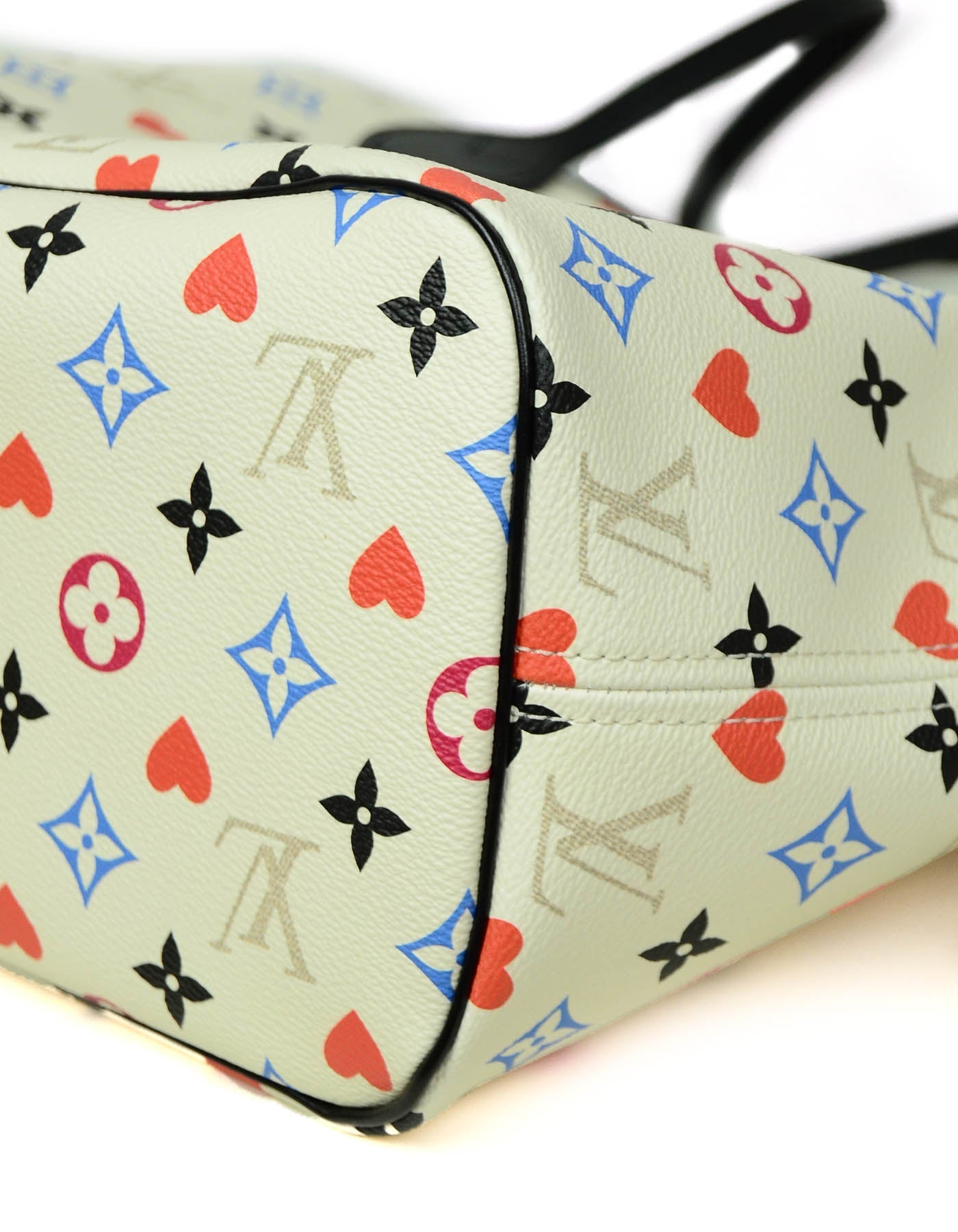 Louis Vuitton White Monogram Game On Neverfull MM Tote Bag