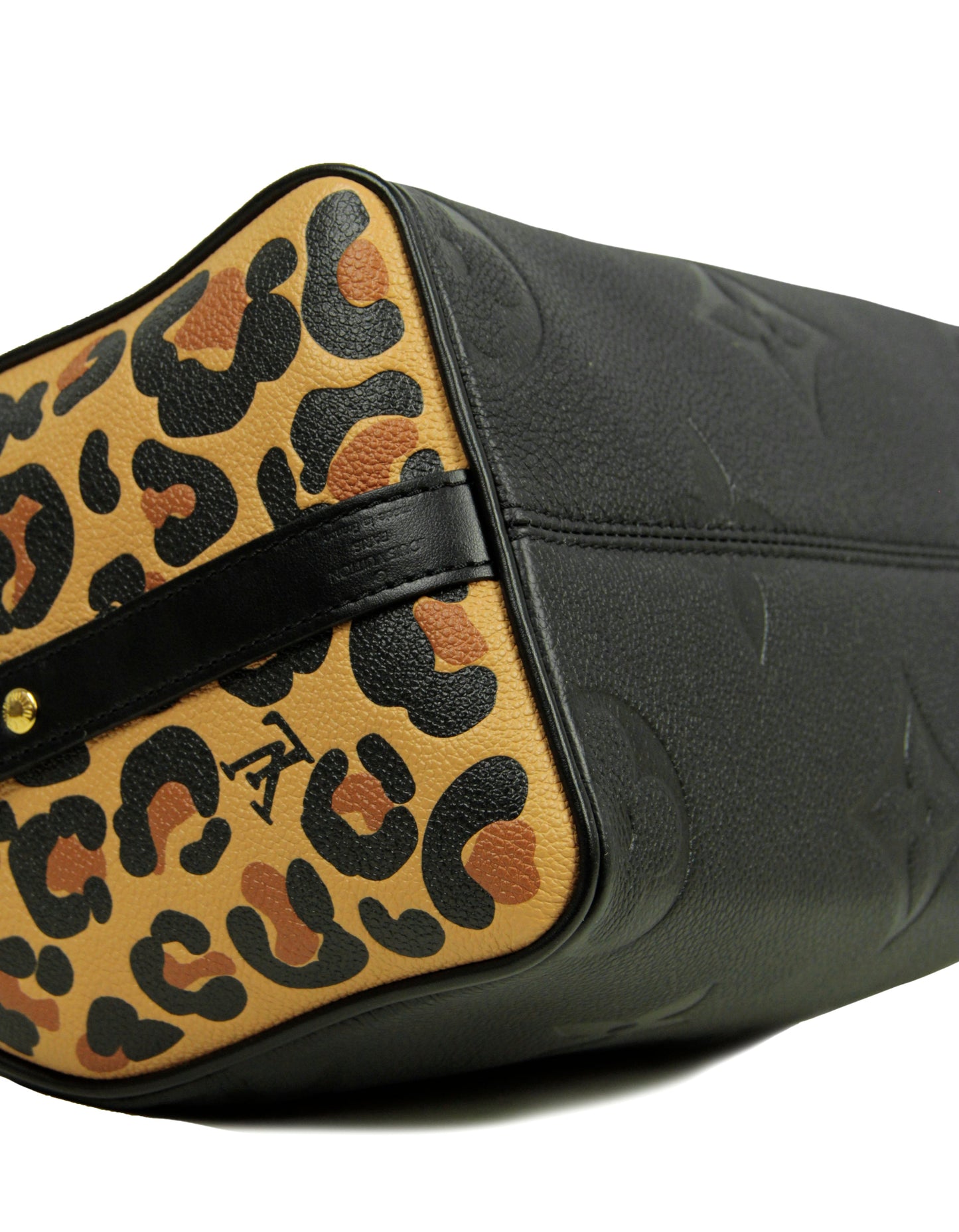 Louis Vuitton Black Leather Empreinte Monogram Giant Wild At Heart Speedy Bandouliere 25 Bag