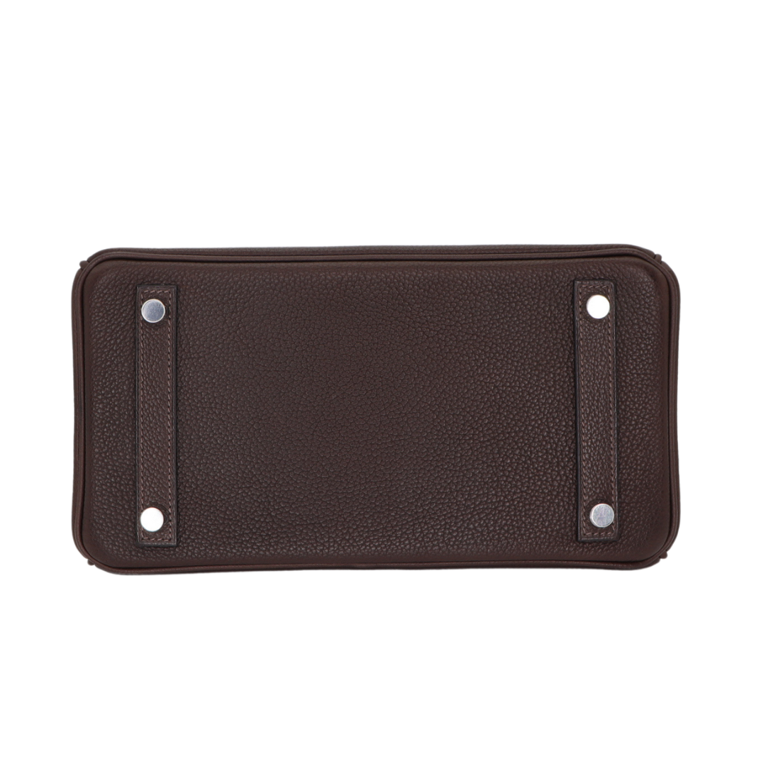 Hermes25cm Birkin Ebene Barenia Faubourg Palladium Hardware