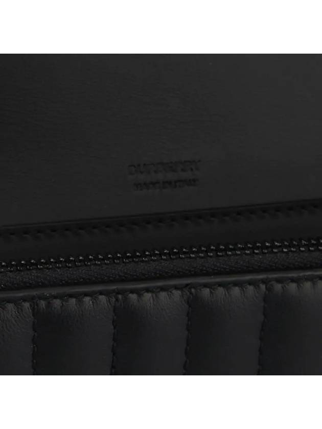 Luxury Burberry WoMen's Lola Detachable Strap Quilted Leather Long Wallet Black