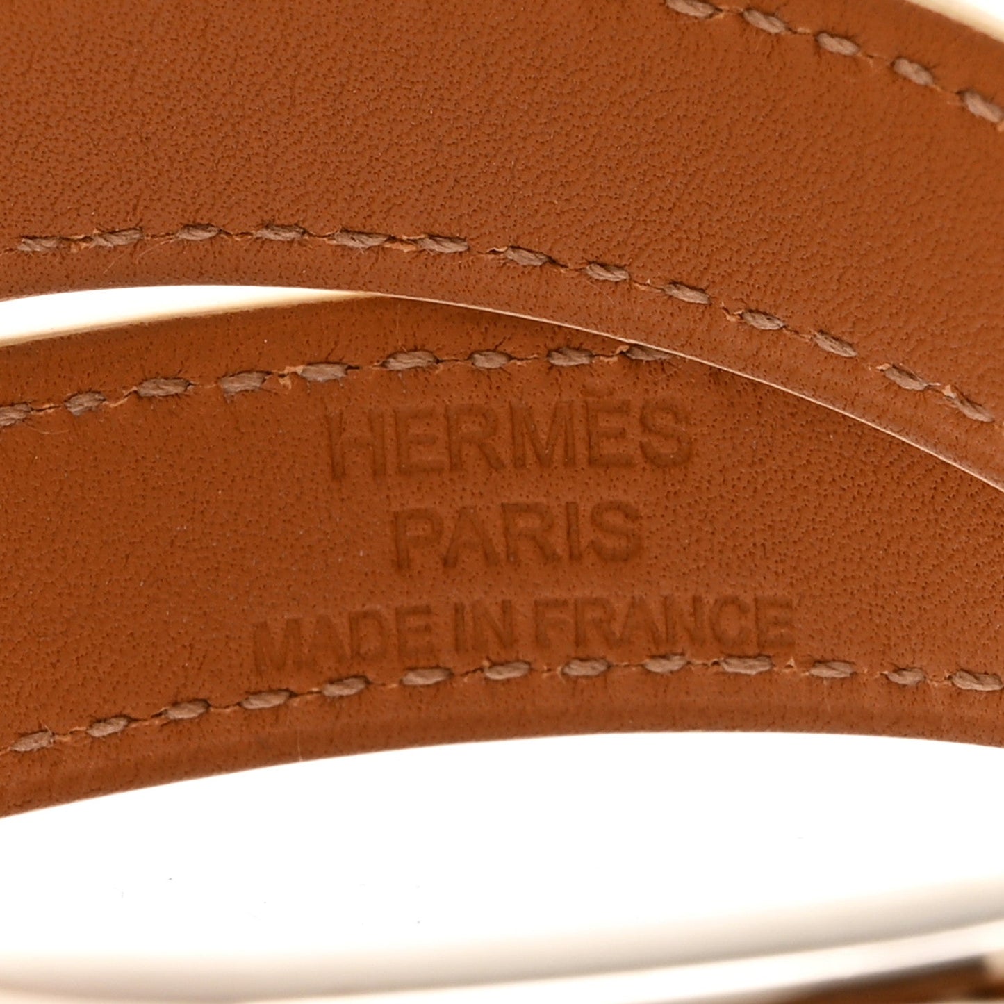 Hermes Epsom Kelly Double Tour Bracelet S White