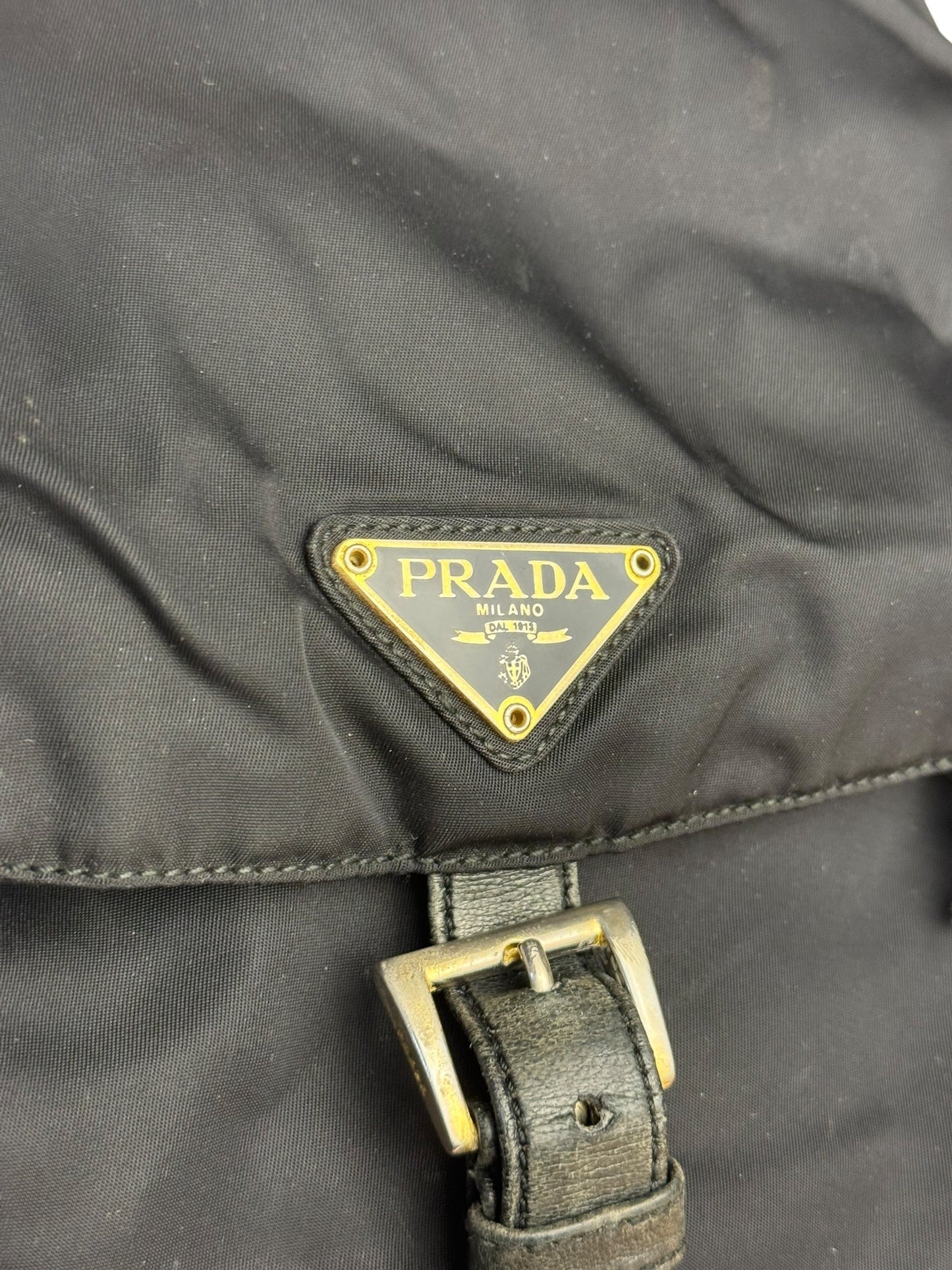 Prada Black Nylon Drawstring Backpack