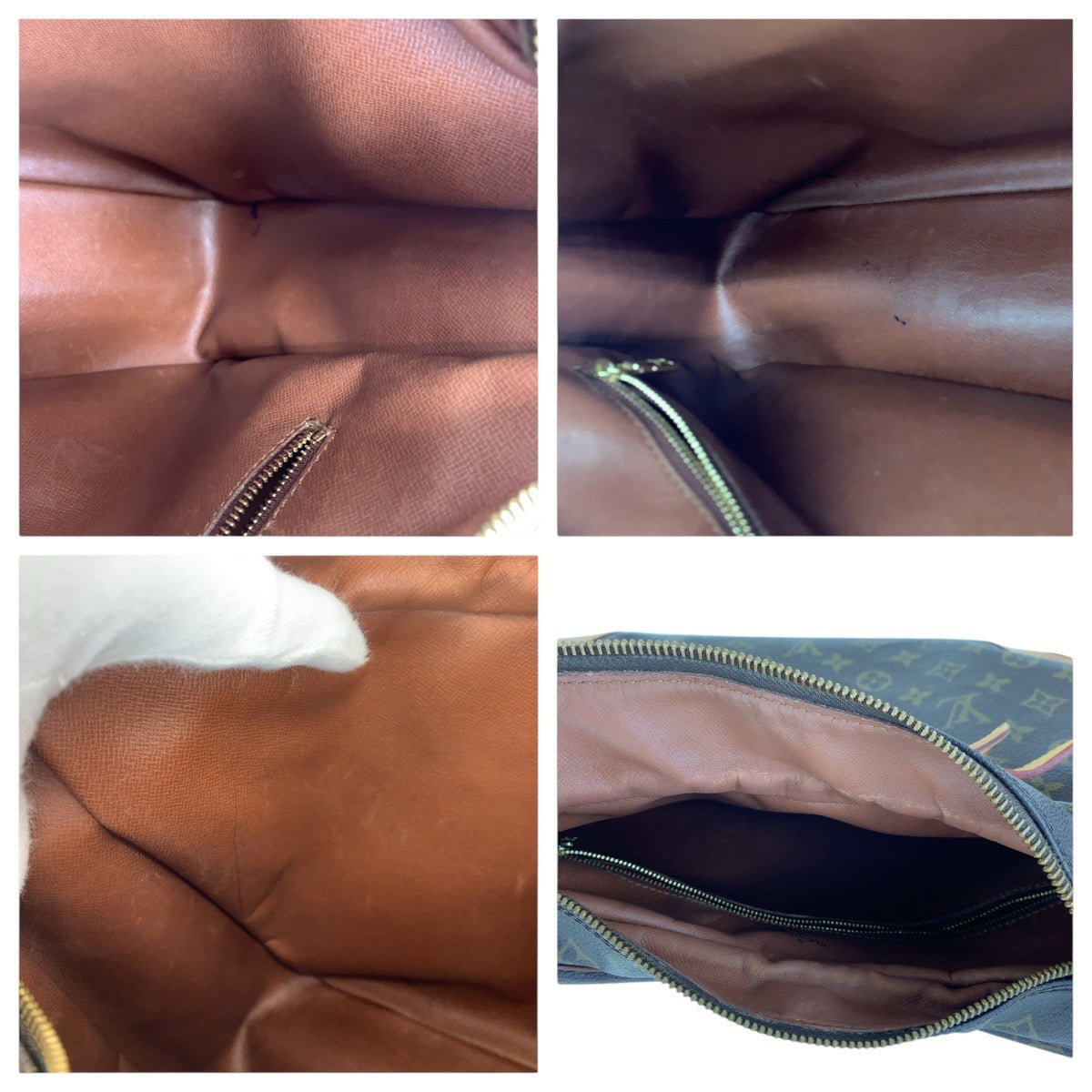 LOUIS VUITTON Shoulder Bag M51260 PVC Brown Gold Metal Monogram Boulogne35