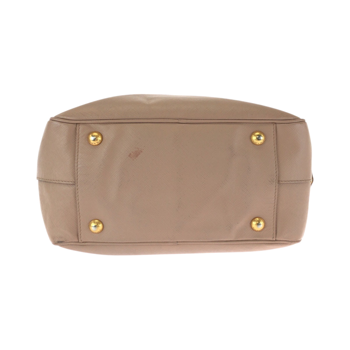 PRADA Shoulder Bag leather Pink White Gold Metal Safiano
