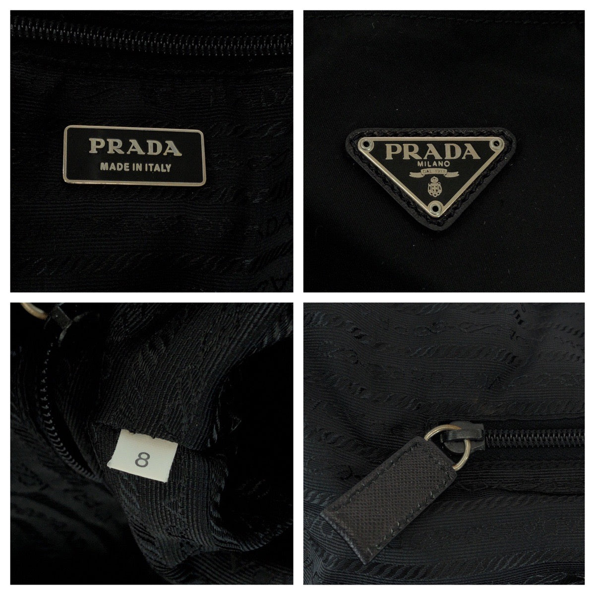 Prada Tessuto Triangle Logo Plate 2way Boston Bag