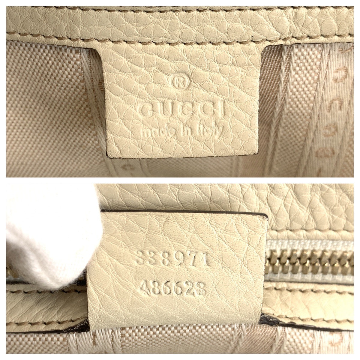 GUCCI Handbag leather white Interlocking