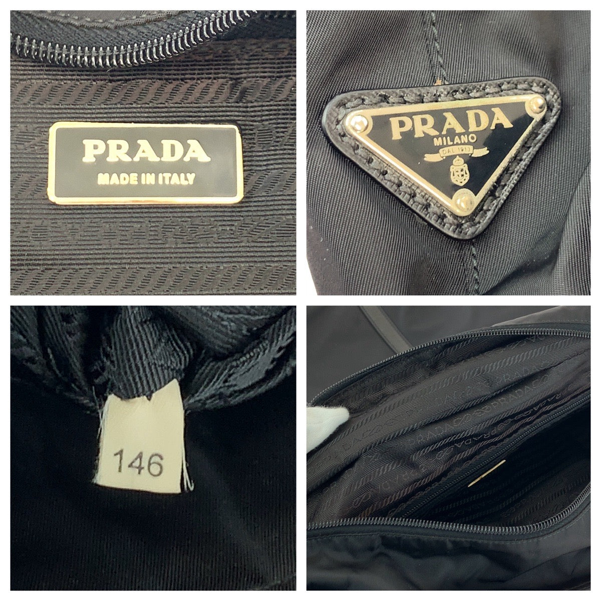 Prada Tessuto Triangle Logo Plate 2way Bag VA0523