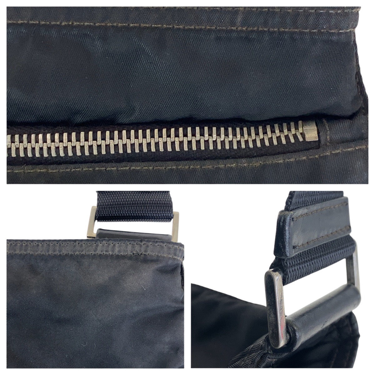 PRADA Shoulder Bag 45 Nylon Black SilverMetal Crossbody Shoulder Bag Unisex Test Triangle With logo Women