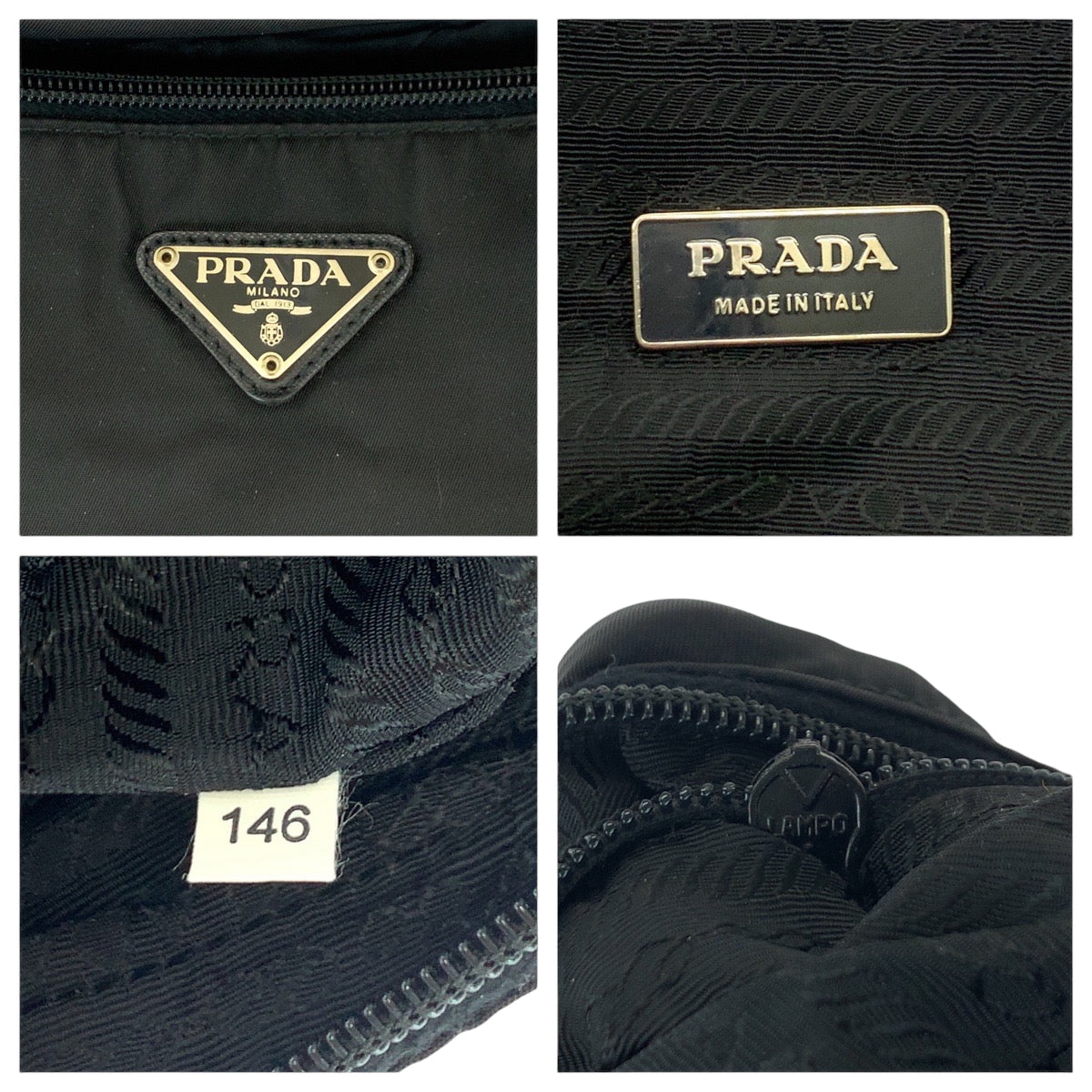 PRADA Business bag V453 Nylon Black SilverMetal Business Bag Briefcase Shoulder Bag 2way Test Triangle With logo mens