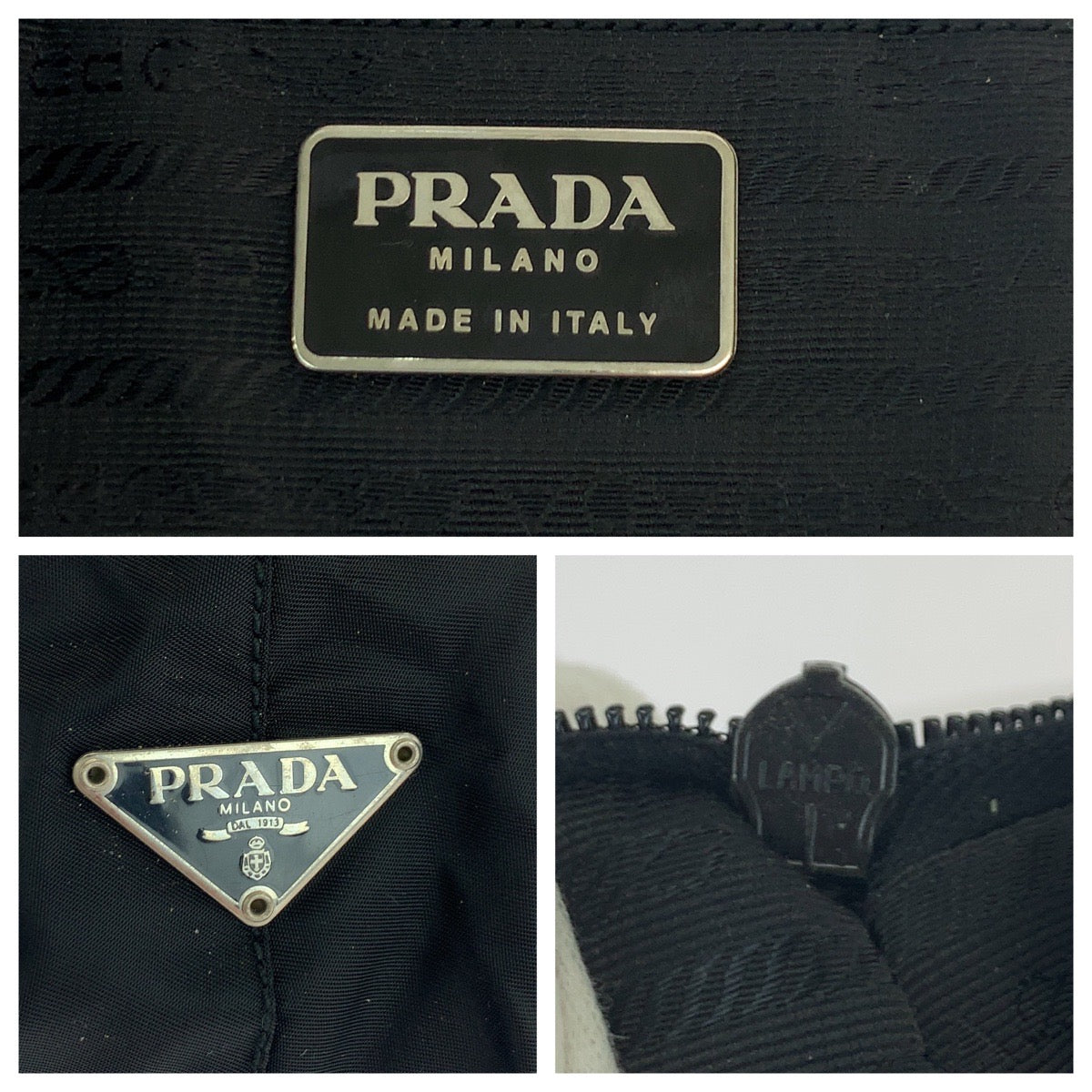 Prada Tessuto Triangle Logo Nylon Shoulder Bag Black