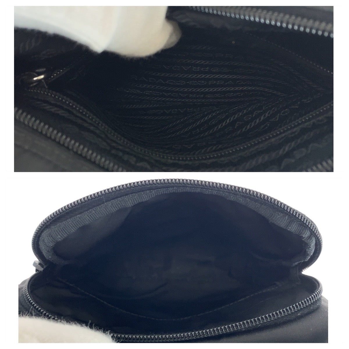 PRADA Shoulder Bag Nylon Black SilverMetal Shoulder Bag Messenger bag Test Triangle With logo mens