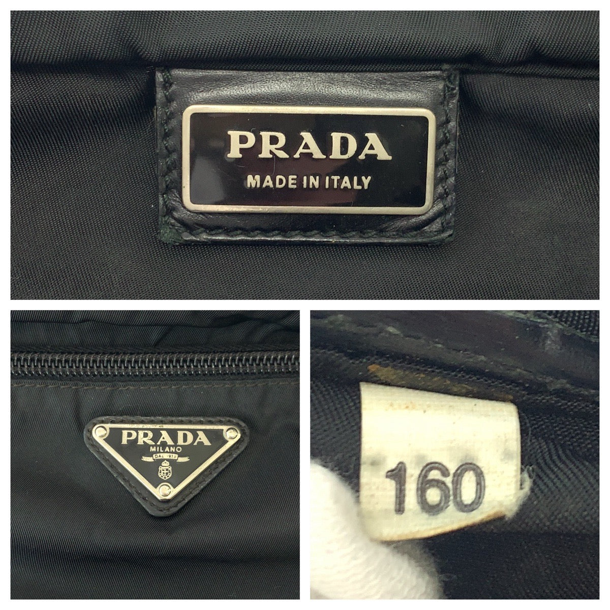 PRADA Shoulder Bag BT175Z Nylon Black SilverMetal Shoulder Bag Sacoche Test Triangle With logo mens