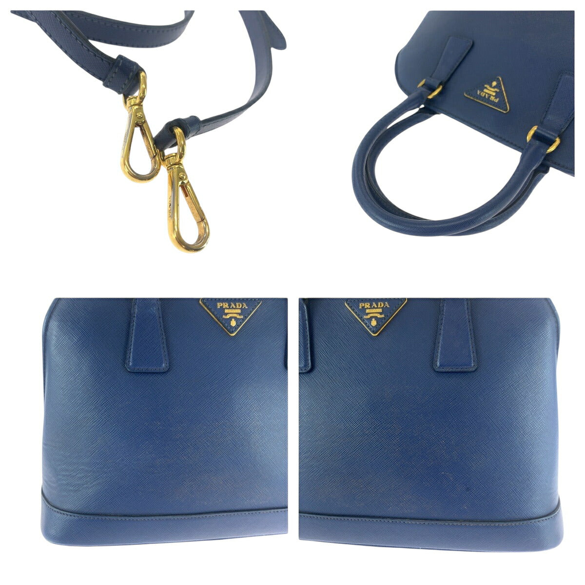 Prada Saffiano Triangle Logo Plate 2way Bag BL0537